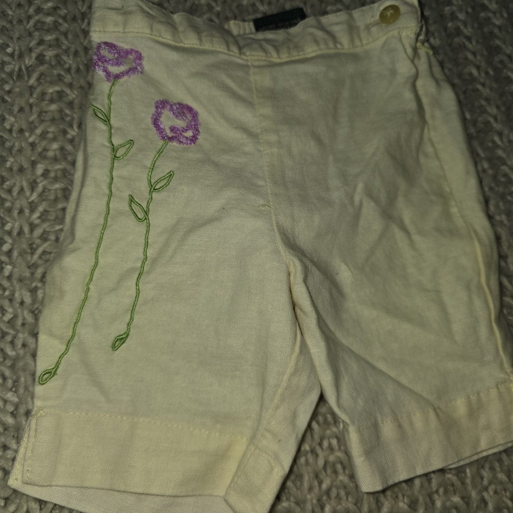 The Children's Place Vintage Yellow Linen Embroidered Pc Outfit Size 12 Months - Picture 10 of 13